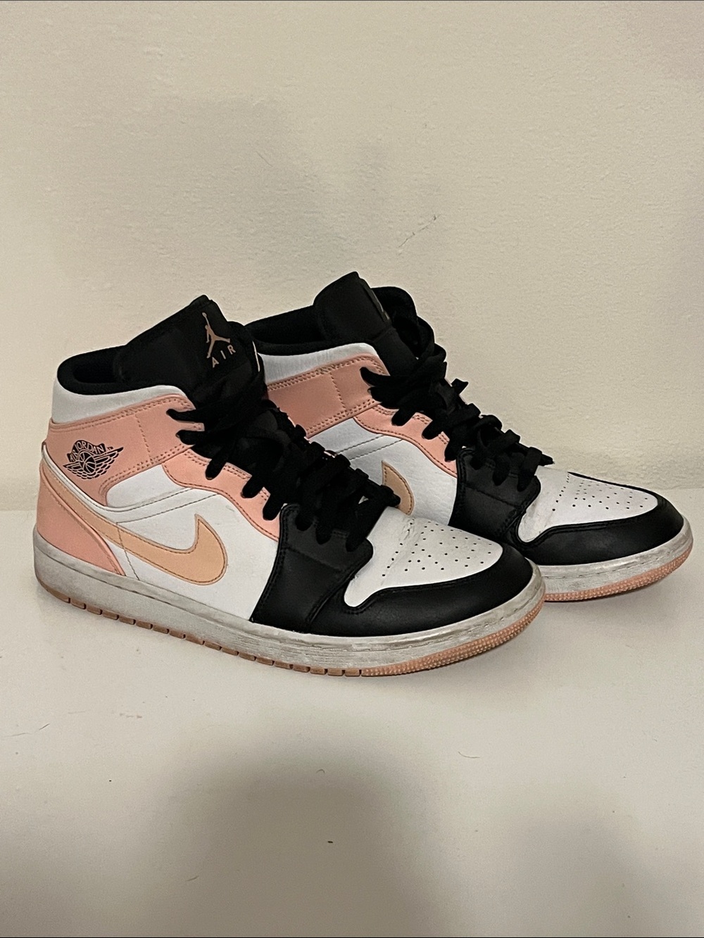 Nike Air Jordan 1 Mid Pink/Black/White Sneakers